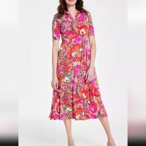 MSK Vibrant Paisley Midi Dress